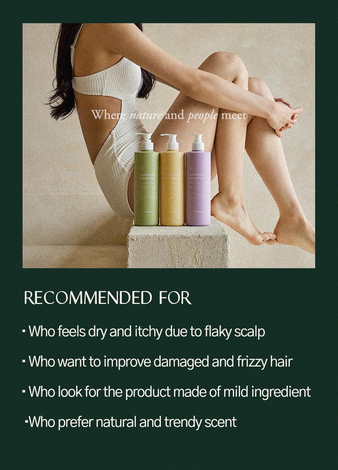 Laferme Laminaria Shampoo with Organic Ingredients – Korean Clarifying, Hydrating & Strengthening, Sulfate & Paraben-Free, 16.9 oz, Pine Eucalyptus
