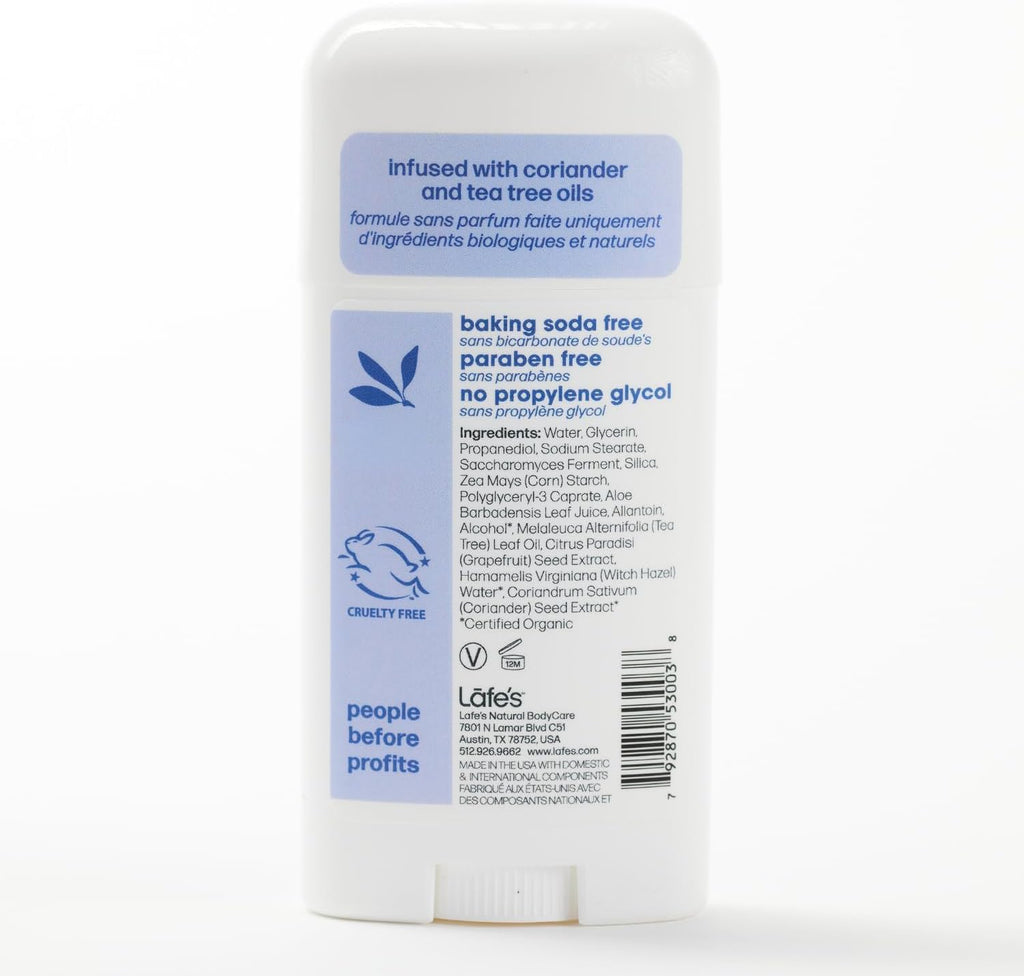 Lafe's Natural Deodorant 3-Pack - Aluminum-Free, Baking Soda-Free, Citrus & Bergamot Extra Strength, 2.25 oz