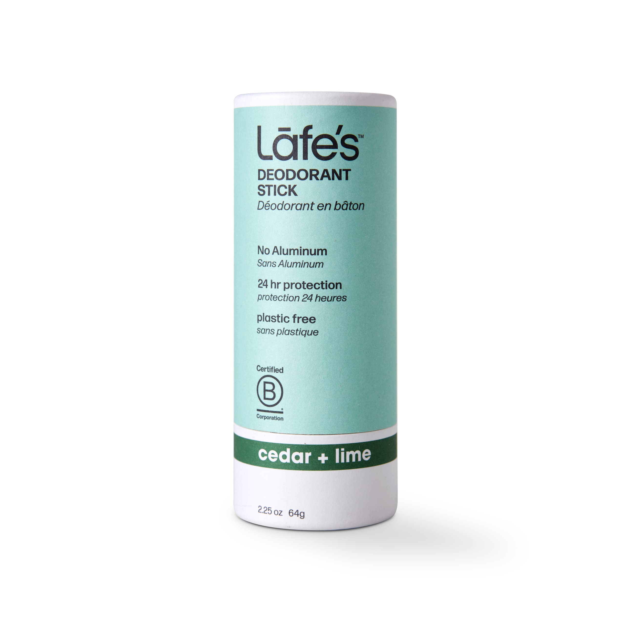 Lafe's Cedar & Lime Deodorant | Plastic-Free Paper Packaging | 24-Hour Protection
