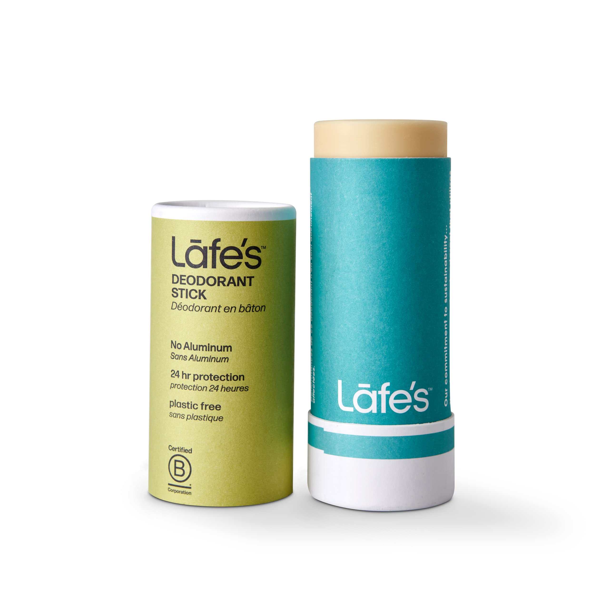 Lafe's Natural Deodorant | 2.25oz Plastic-Free Paper Packaging | Citrus & Bergamot, 24-Hour Protection