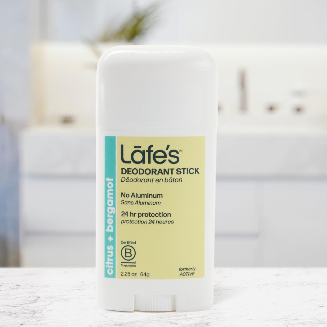 Lafe's Natural Deodorant 3-Pack - Aluminum-Free, Baking Soda-Free, Citrus & Bergamot Extra Strength, 2.25 oz