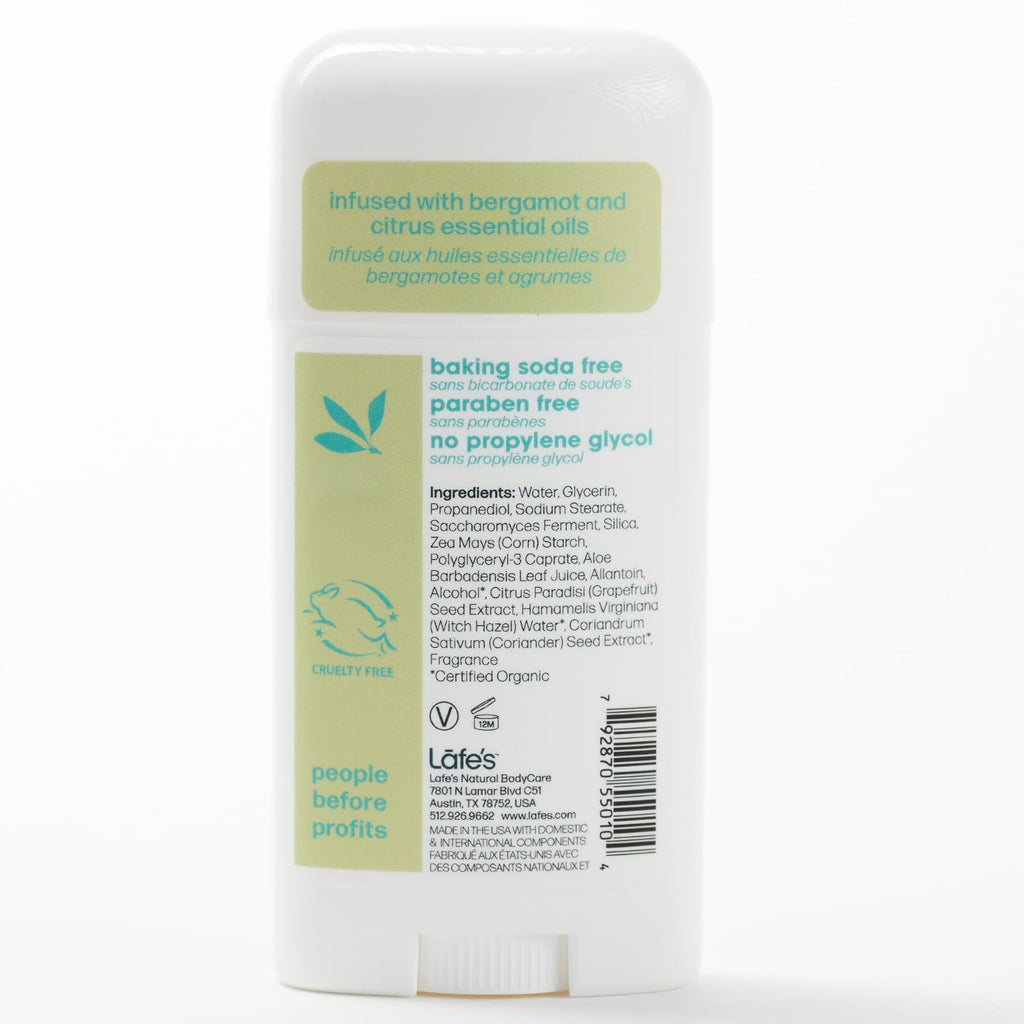 Lafe's Natural Deodorant | Aluminum-Free, Paraben-Free, Baking Soda-Free (2.25oz x2) Citrus & Bergamot