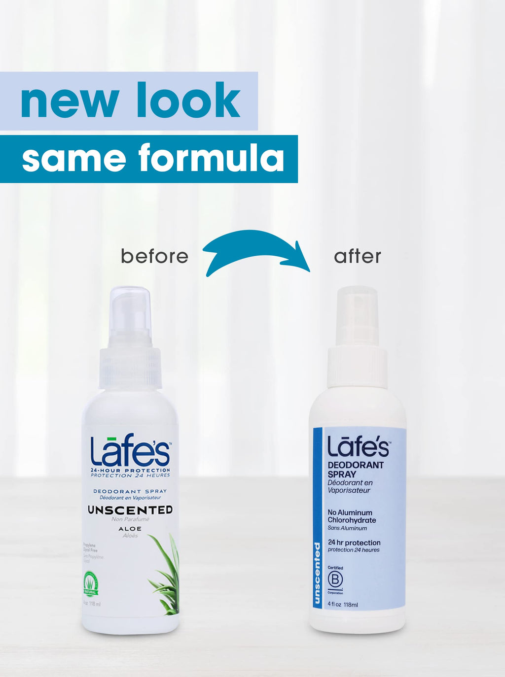 Lafe's Natural Deodorant 8oz Unscented Spray | 24-Hour Protection (Pack of 2)