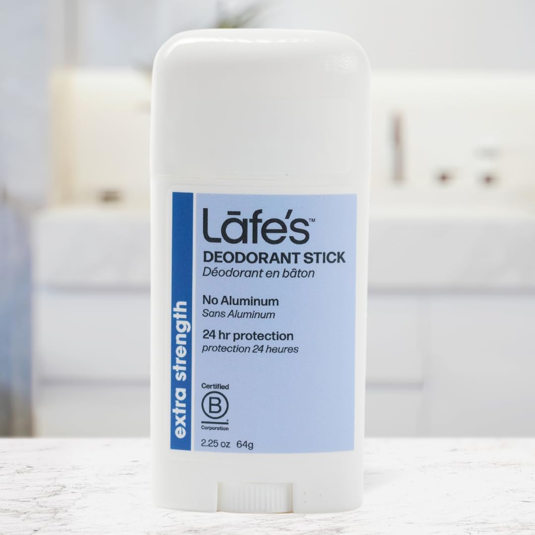 Lafe's Natural Deodorant 3-Pack - Aluminum-Free, Baking Soda-Free, Citrus & Bergamot Extra Strength, 2.25 oz