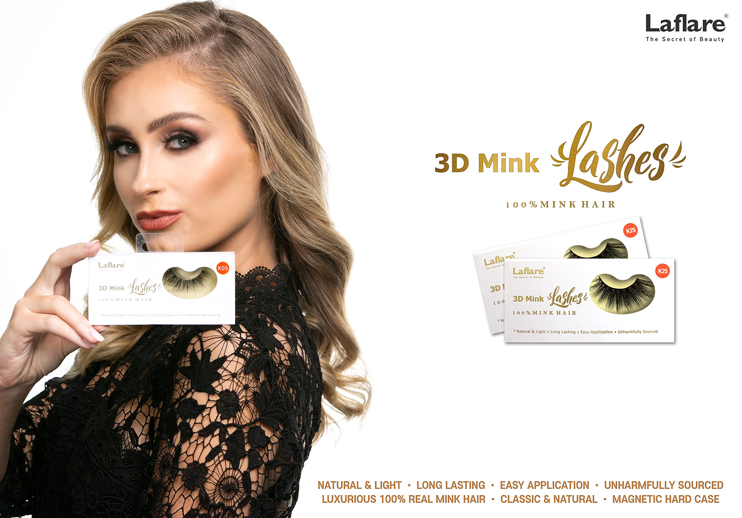 Laflare 3D Mink Lashes K31 – Luxurious, Lightweight & Easy to Apply
