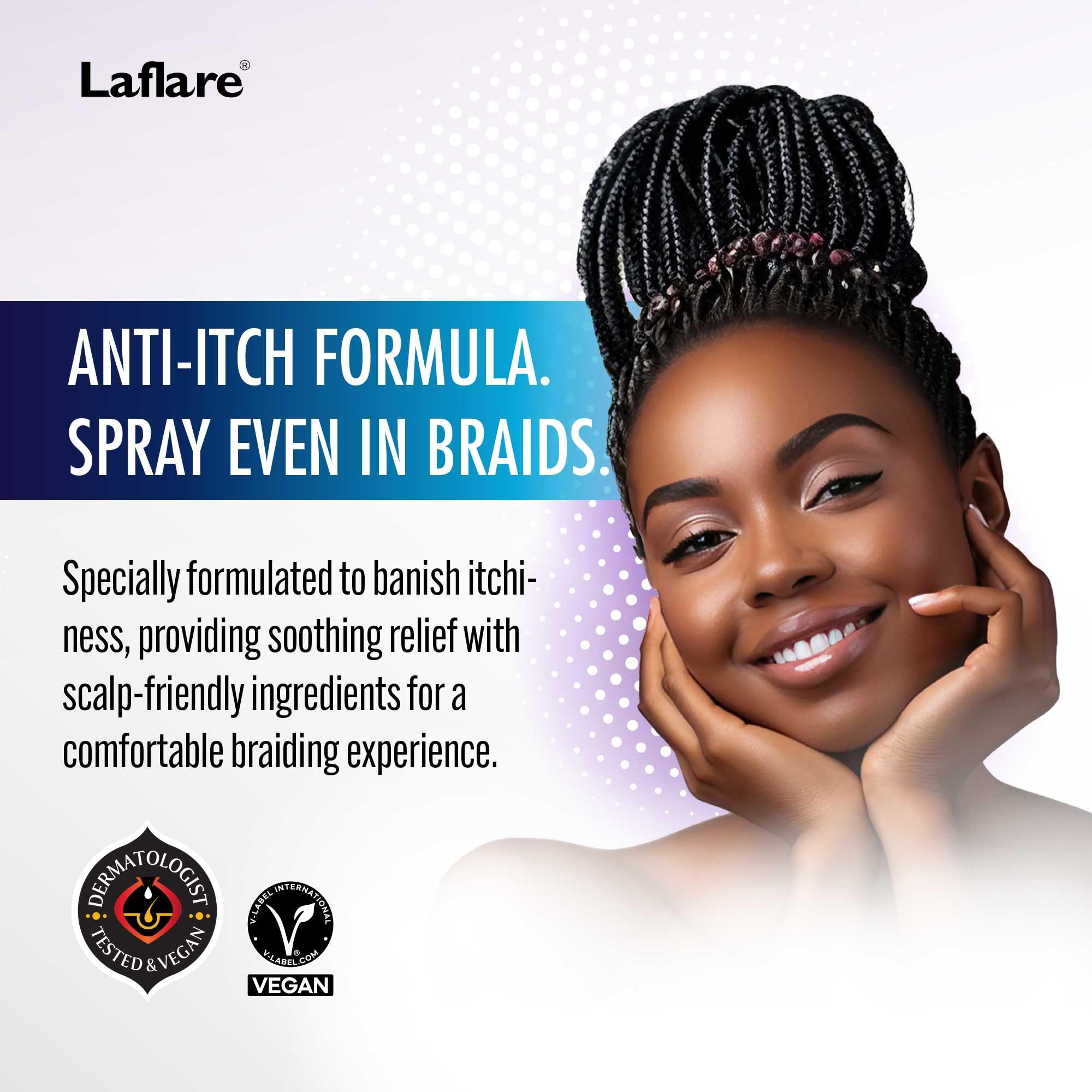 Laflare Cooling Spray for Braiding, Wig & Weaving – Instant Temperature Relief & Itch Comfort (80 ml)