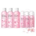 LAIKOU Sakura 3‑in‑1 Shampoo, Conditioner & Body Wash Set for Women – 3x200ml + 3x50ml Travel Size