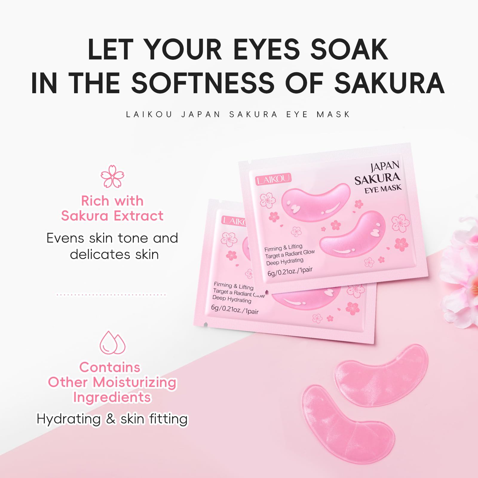 LAIKOU Sakura Skin Care Set | Face Mask, Serum, Cleanser, Toner, Eye Cream
