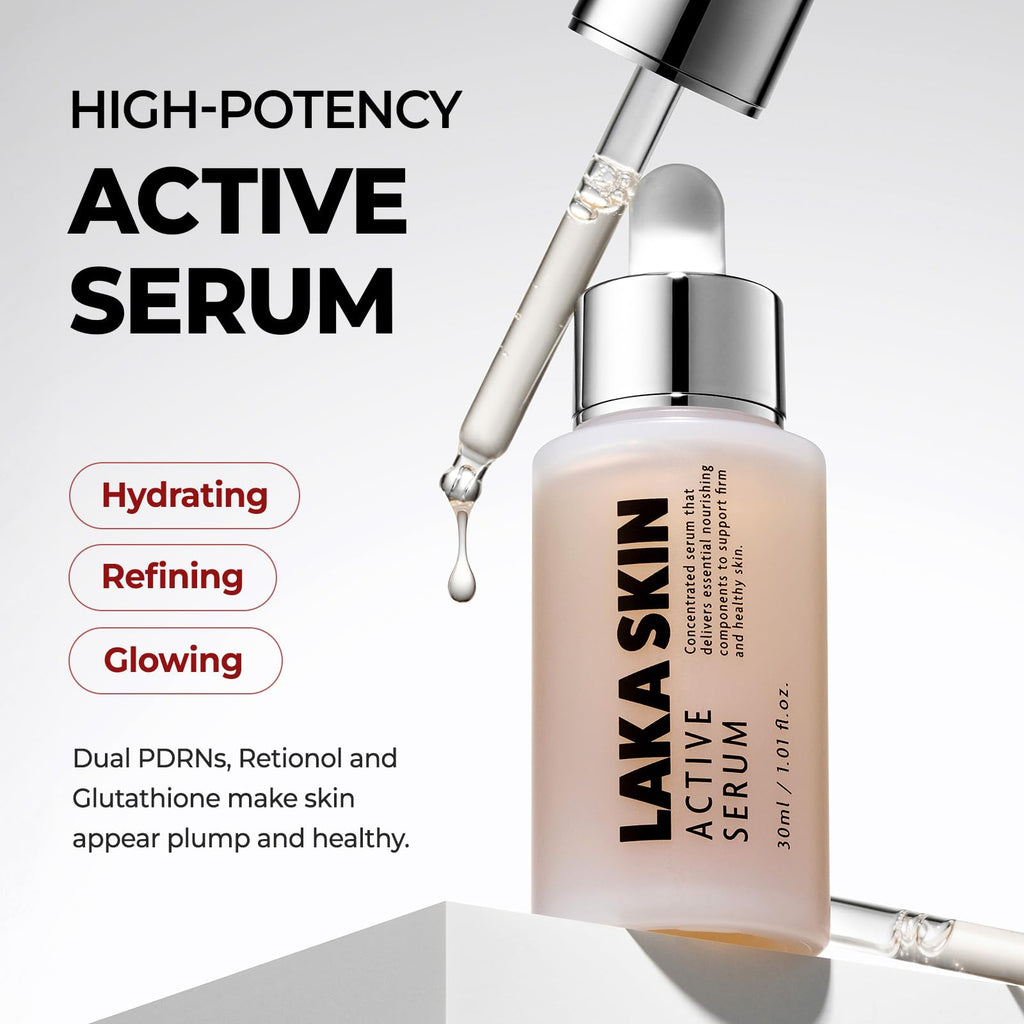 Laka Skin Active Serum – Glutathione, Dual PDRN, Hyaluronic Acid, 30ml