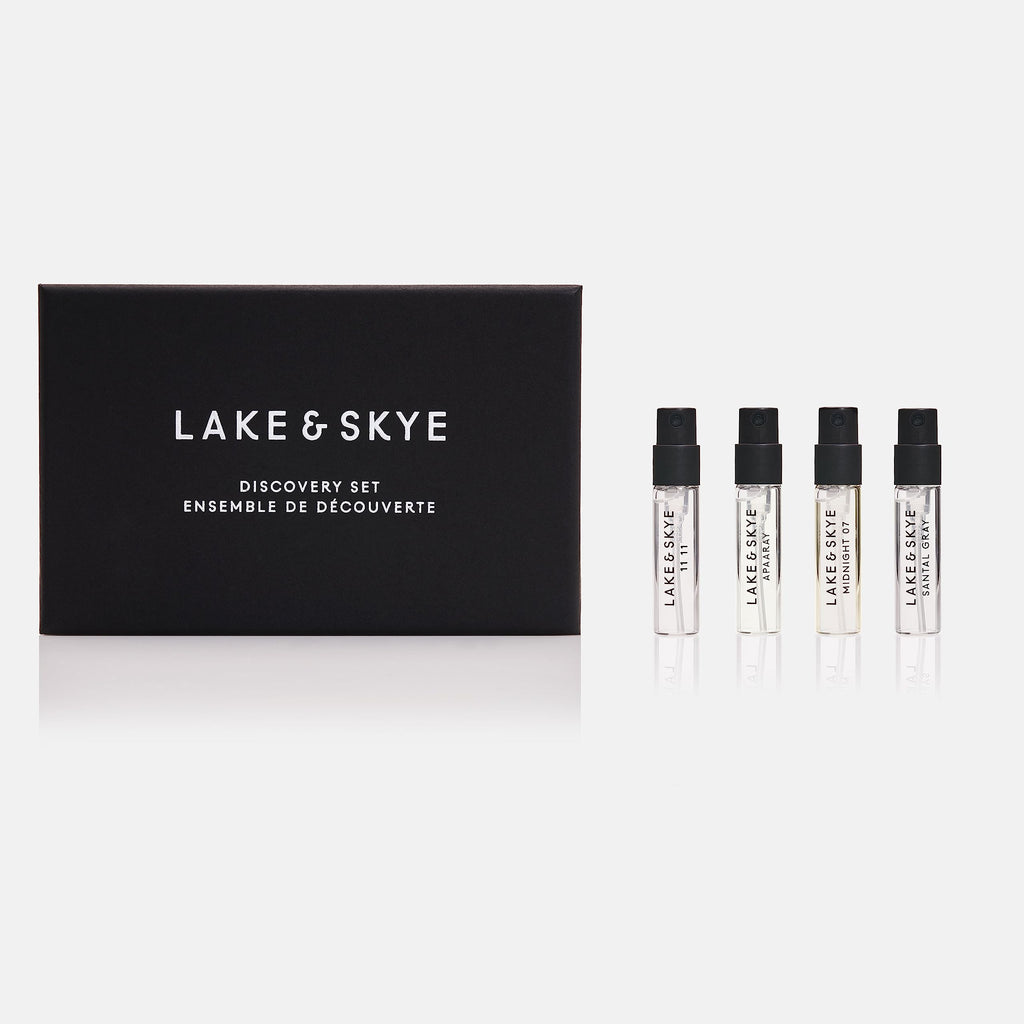 Lake & Skye 4 Piece Discovery Set 4.0 – 11 11, Apaaray, Midnight 07, Santal Gray