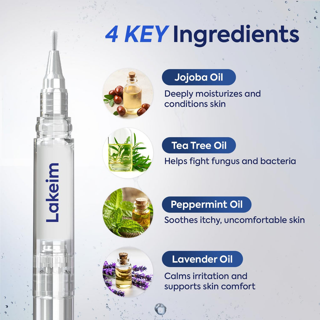 Lakeim Toenail Fungus Treatment Extra Strength – 25% Undecylenic Acid & Tea Tree Oil (3 Pens + 5 Files)