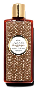 LaLicious Brown Sugar Vanilla Shower Oil & Bubble Bath – Probiotics, Grapeseed Oil, Paraben-Free (10oz)