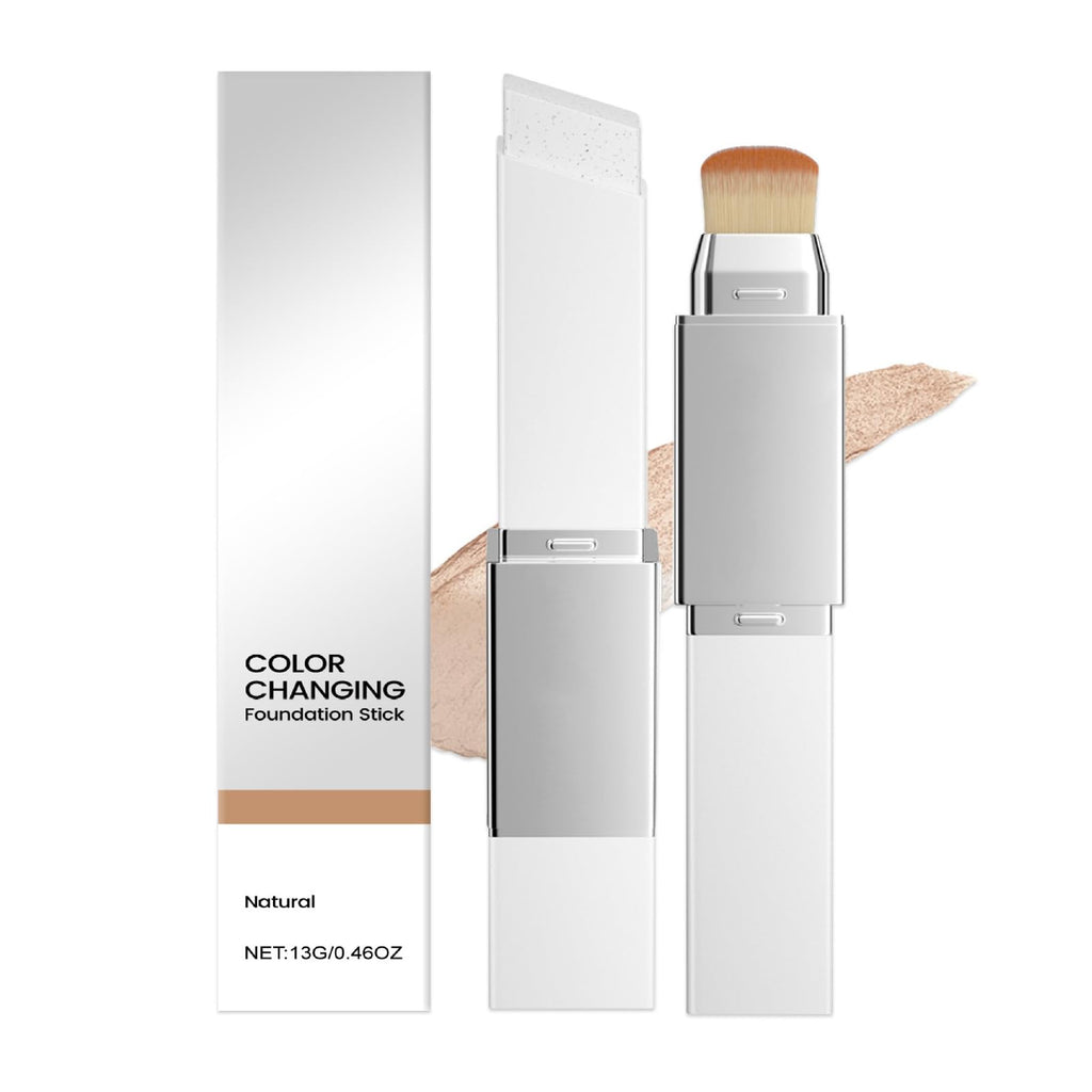 Lampolar Blanc Cover Cream Stick – Color-Changing Foundation with Dual-Ended Brush (Medium to Full Coverage)