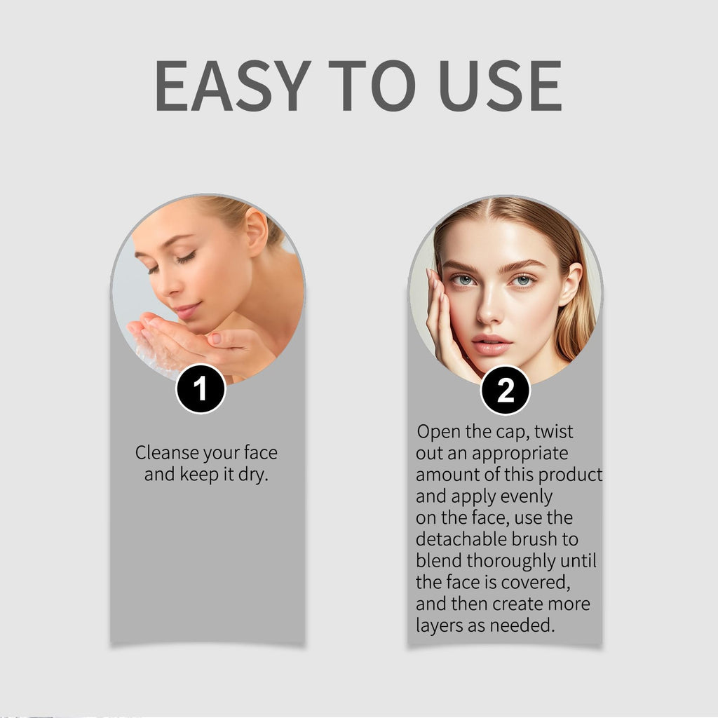 Lampolar Blanc Cover Cream Stick – Color-Changing Foundation with Dual-Ended Brush (Medium to Full Coverage)