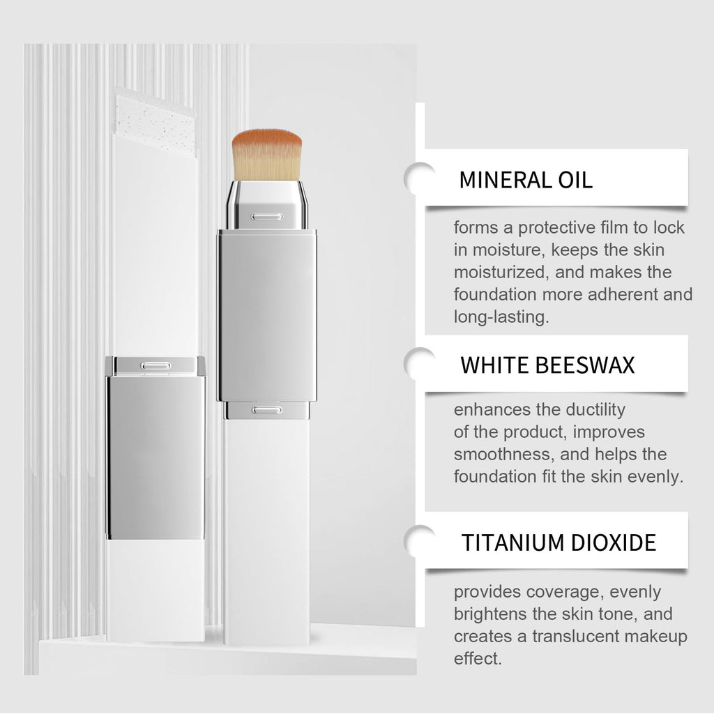 Lampolar Blanc Cover Cream Stick – Color-Changing Foundation with Dual-Ended Brush (Medium to Full Coverage)