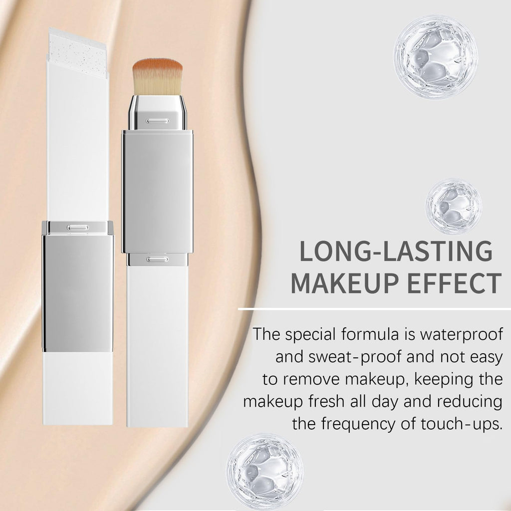 Lampolar Blanc Cover Cream Stick – Color-Changing Foundation with Dual-Ended Brush (Medium to Full Coverage)
