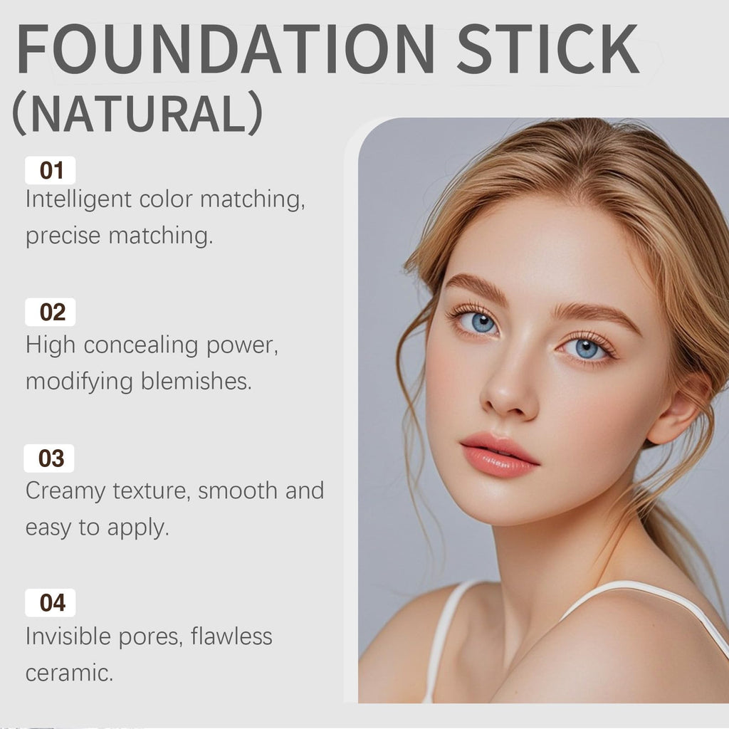 Lampolar Blanc Cover Cream Stick – Color-Changing Foundation with Dual-Ended Brush (Medium to Full Coverage)