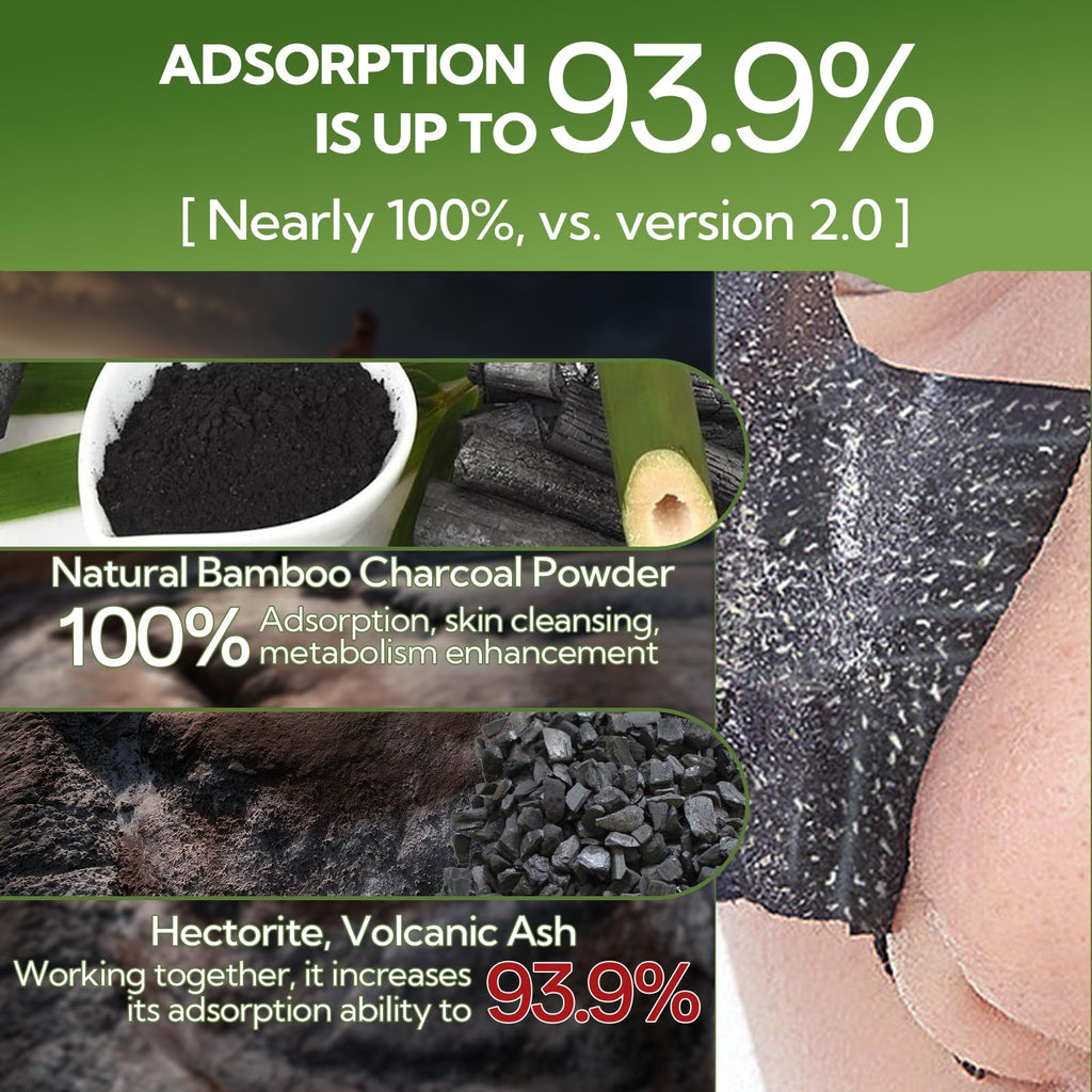 LANBENA Upgraded 2.0 Bamboo Charcoal Blackhead Remover Mask – 60 Nose Strips
