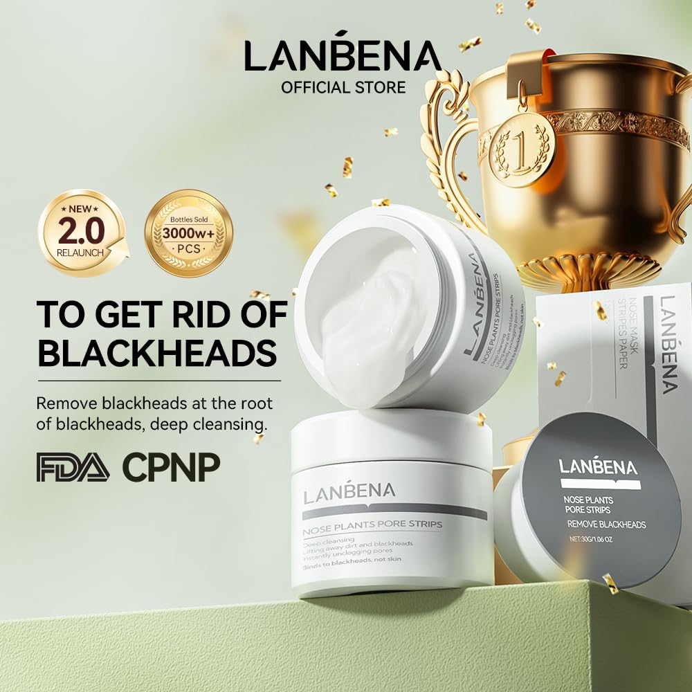 LANBENA Blackhead Mask & Nose Pore Strips — Purifying Peel-Off Mask (1.06 oz)