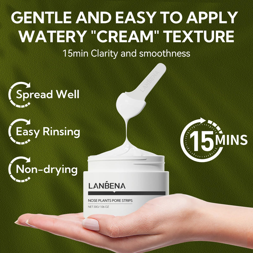 LANBENA Blackhead Remover Nose Strips 60 Pcs | 30 g Mask for Pore Cleansing and Skin Refinement
