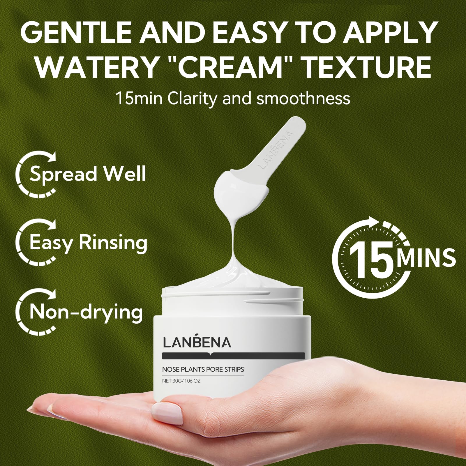 LANBENA Blackhead Remover Nose Strips 60 Pcs | 30 g Mask for Pore Cleansing and Skin Refinement