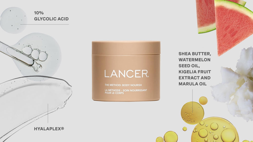 Lancer The Method: Body Nourish Cream with 10% Glycolic Acid | Anti-Aging Moisturizer for Dry Skin, 8.1 oz