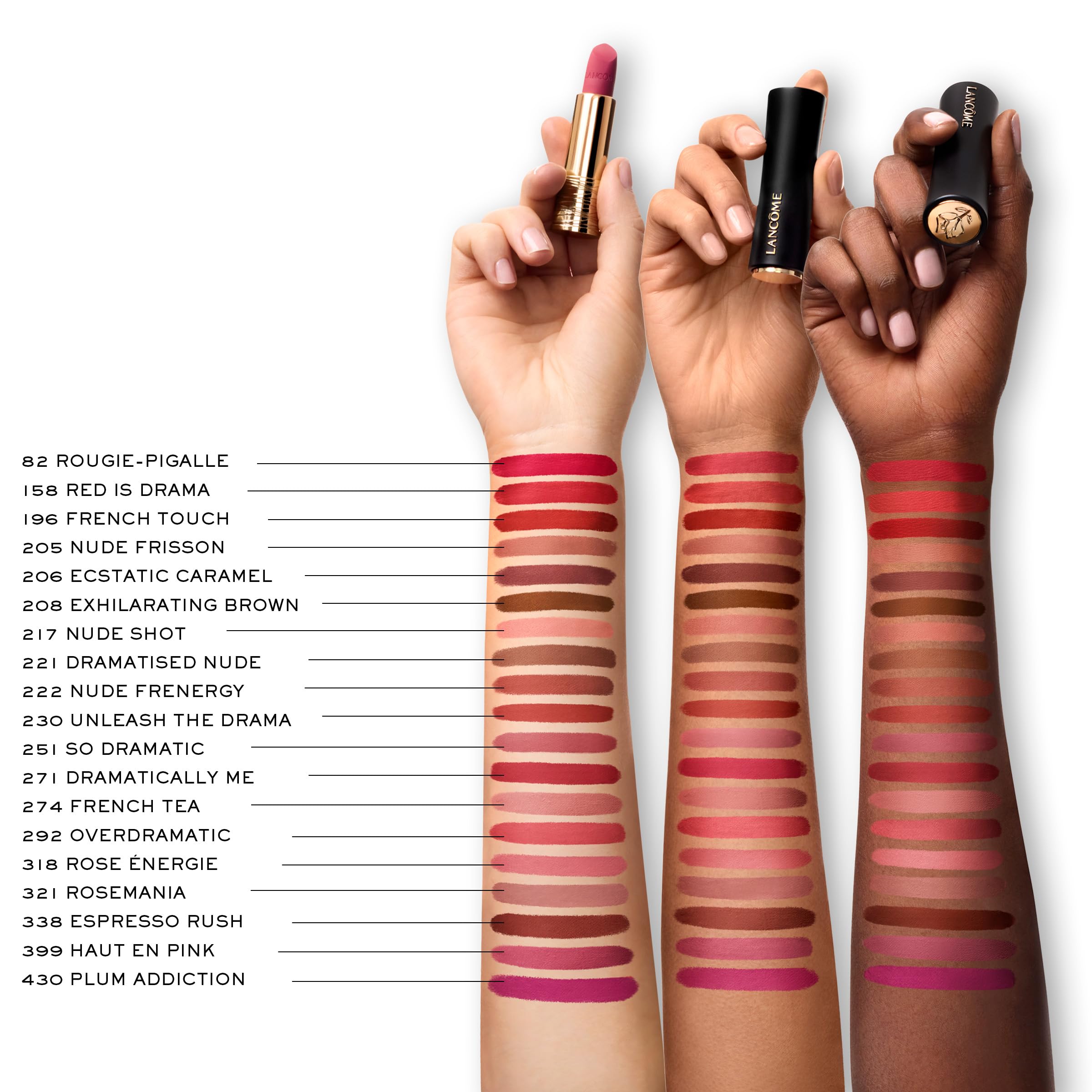 Lancôme L’Absolu Rouge Drama Matte Lipstick 230 – Ultra Matte Finish, 8HR Full Coverage, Ceramides & Hyaluronic Acid
