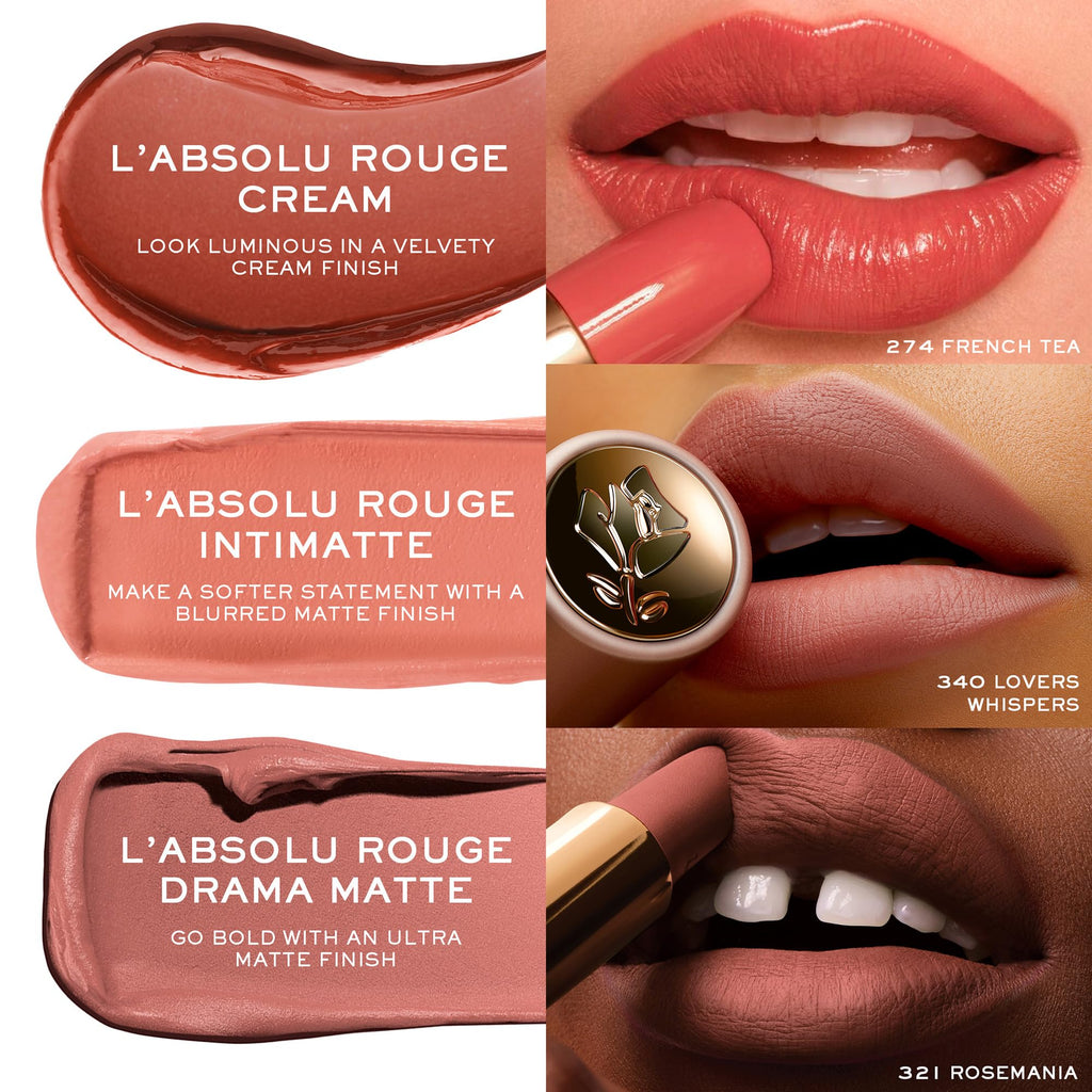 Lancôme L’Absolu Rouge Drama Matte Lipstick 230 – Ultra Matte Finish, 8HR Full Coverage, Ceramides & Hyaluronic Acid