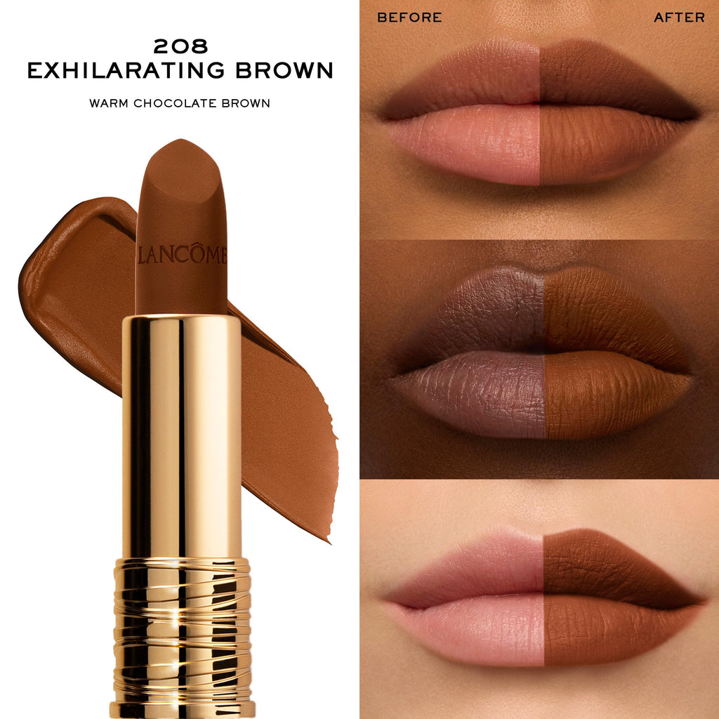 Lancôme L’Absolu Rouge Drama Matte Lipstick 208 – Ultra Matte Finish, 8HR Color