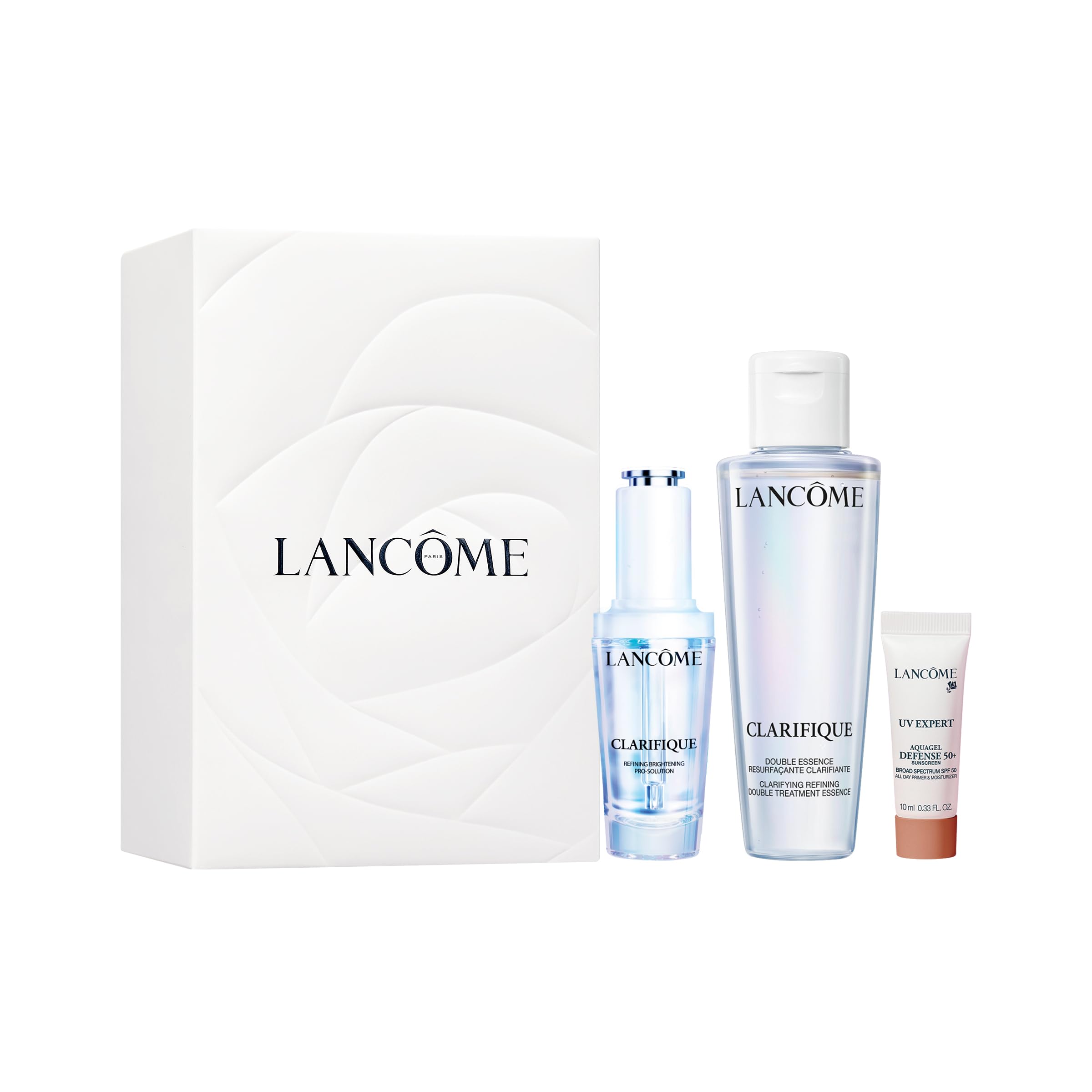 Lancôme Clarifique Brightening Routine Discovery Set – Mini Essence, Full Serum, SPF Primer