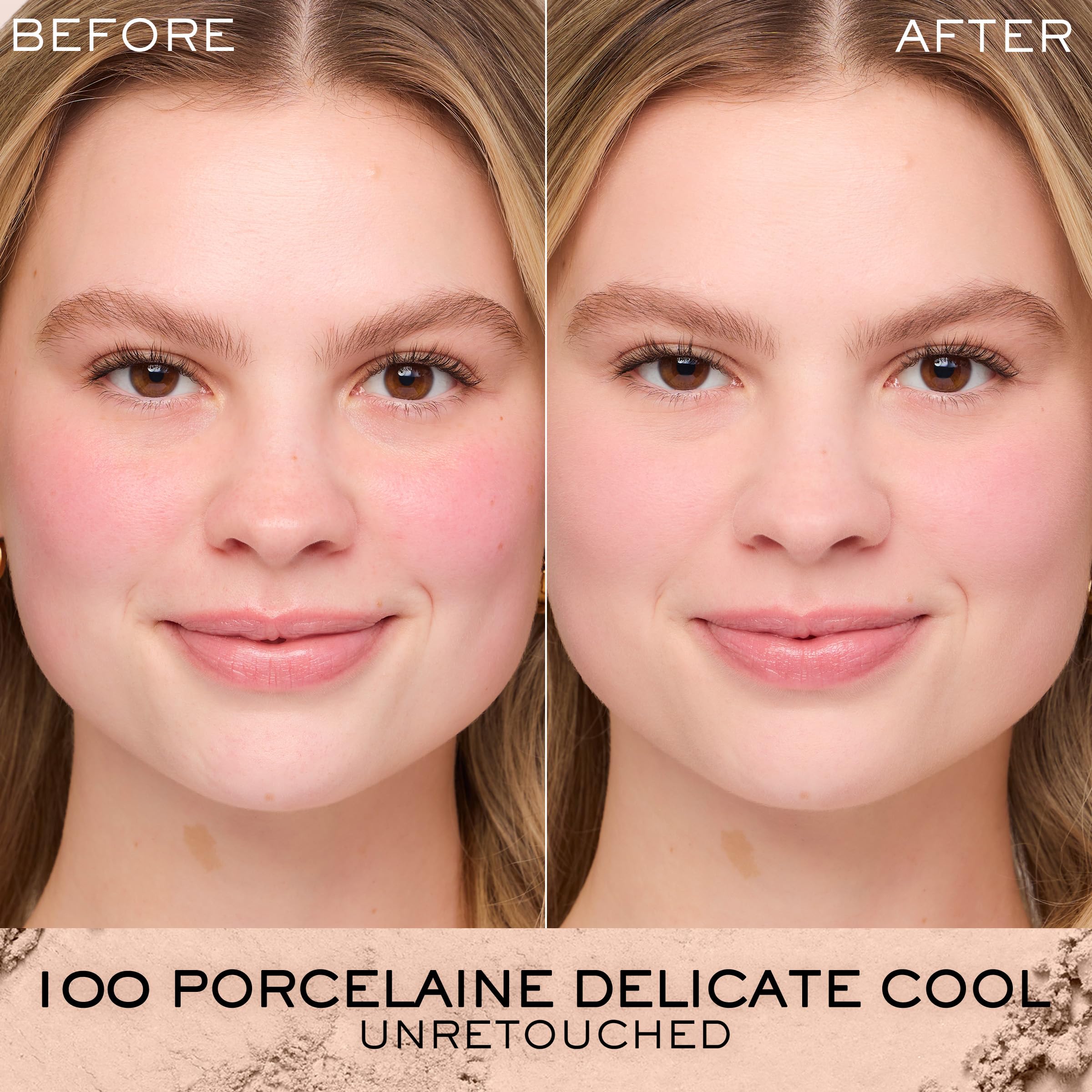 Lancôme Dual Finish Powder Foundation - Natural Matte, Longwear, Sheer-to-Full Coverage | Porcelain Delicate Cool