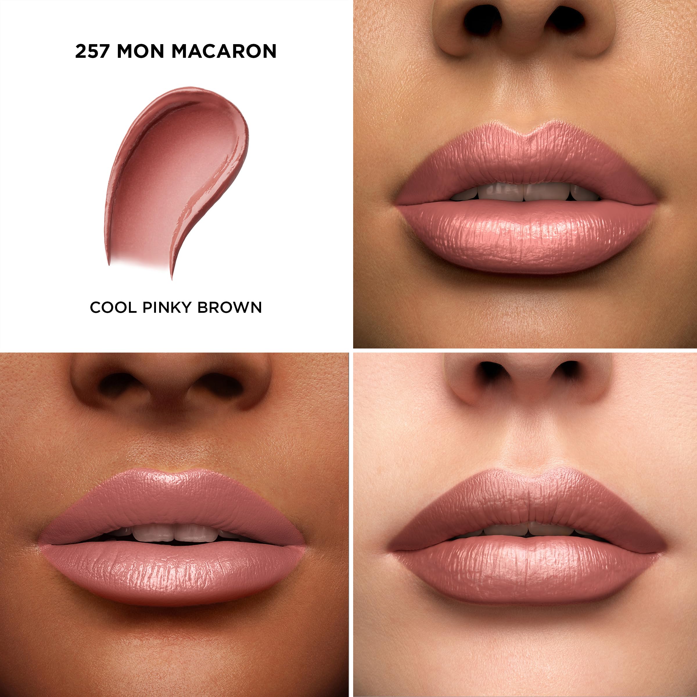 Lancôme L'Absolu Rouge Hydrating Cream Lipstick – 18HR Comfort, Smudge-Resistant (Shade 257 Mon Macaron)
