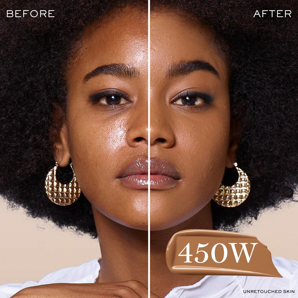 Lancôme Teint Idole Ultra Wear Natural Matte Foundation – 24HR Wear, Natural Matte Finish, 450W Warm/Golden, 1 Fl Oz
