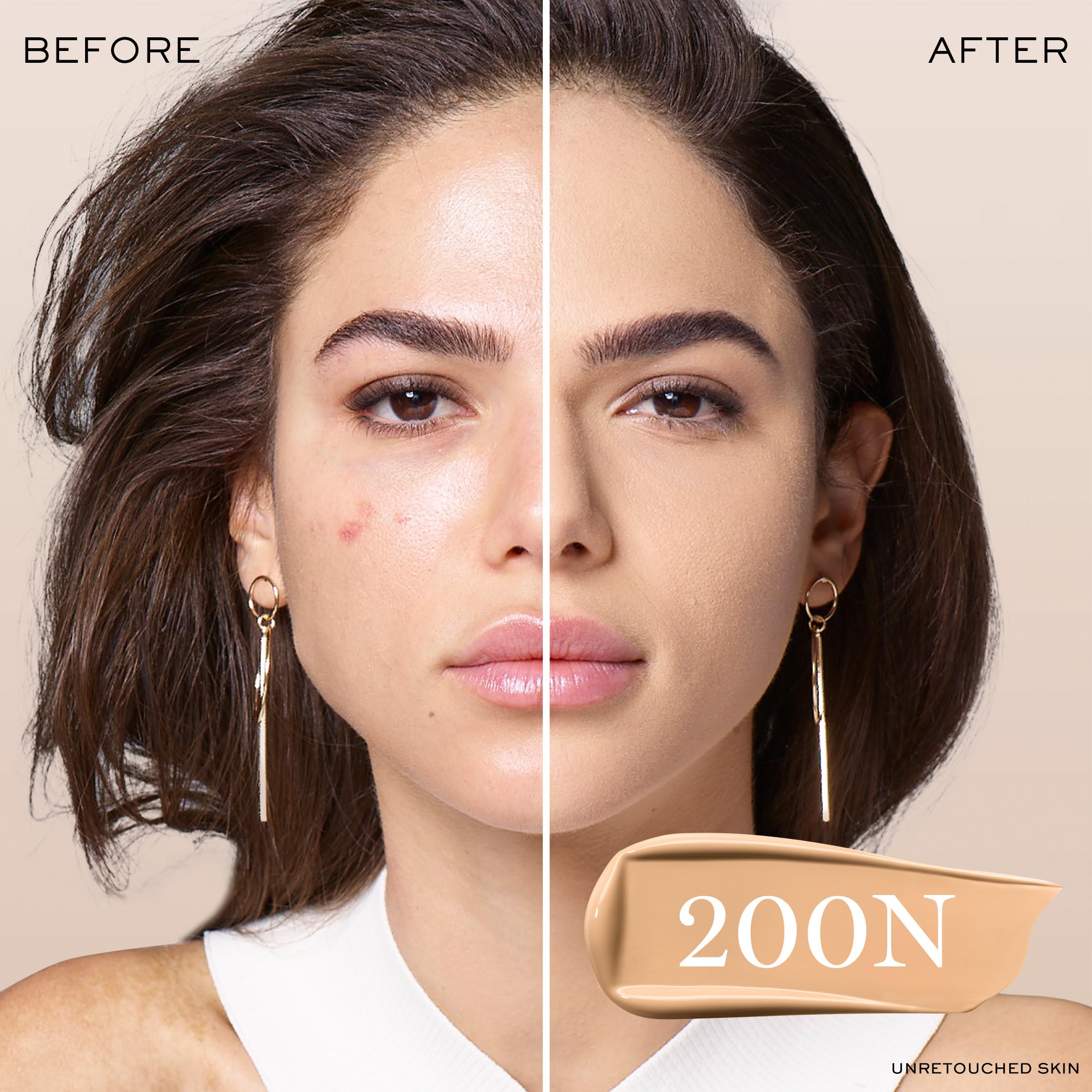Lancôme Teint Idole Ultra Wear Natural Matte Foundation – 24HR Coverage, Hydration, Waterproof (200N Light)