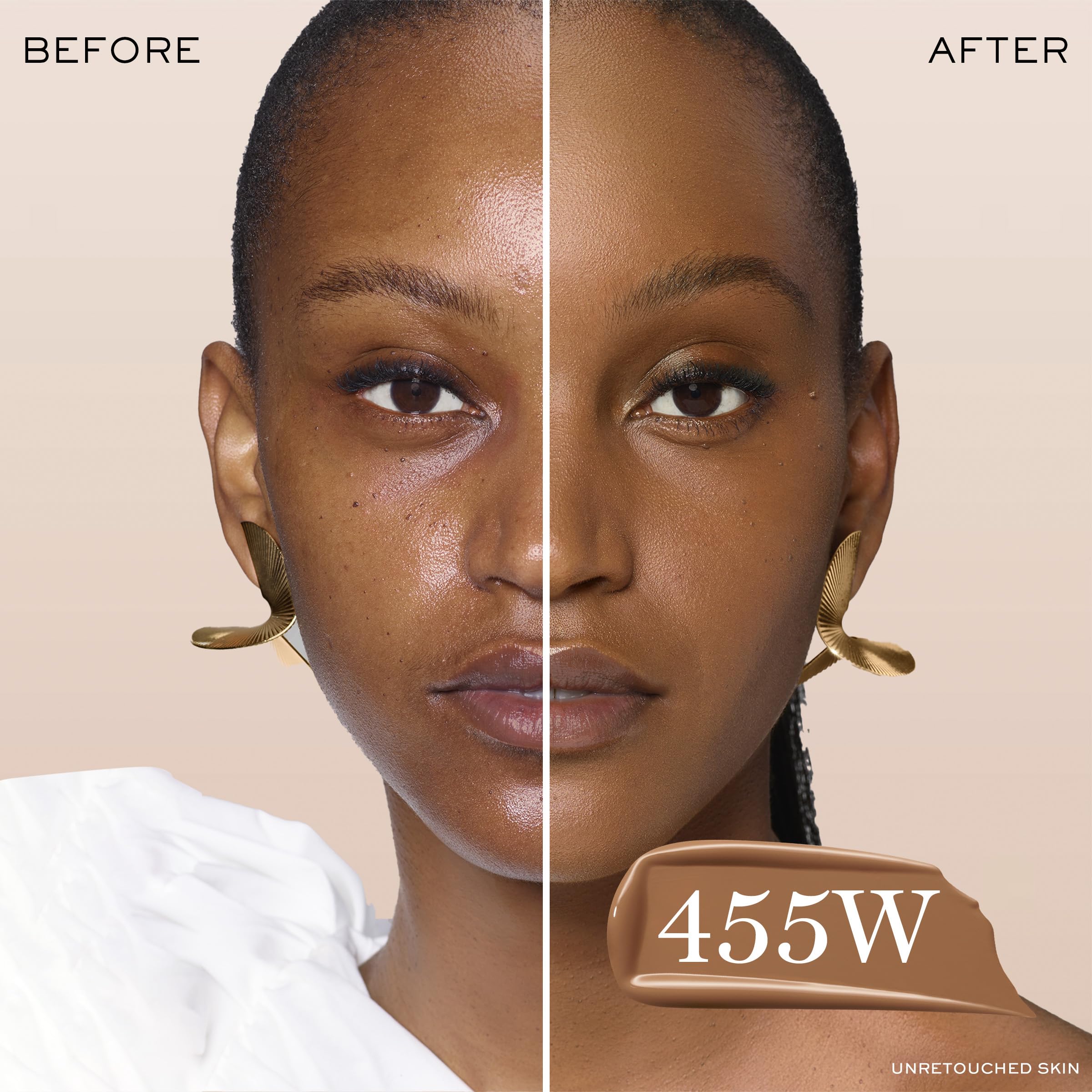 Lancôme Teint Idole Ultra Wear Natural Matte Foundation – 24HR, Waterproof, Hydrating (455W) – Medium-Deep with Warm/Golden Undertones