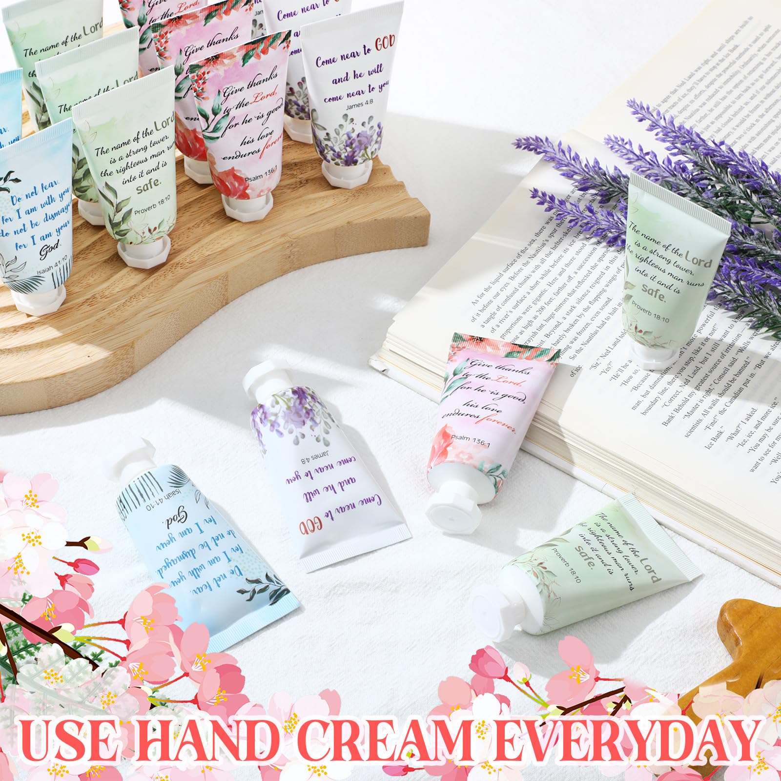 Landhoow 48-Pack Christmas Christian Hand Cream Gift Set | Bible Verse Lotion