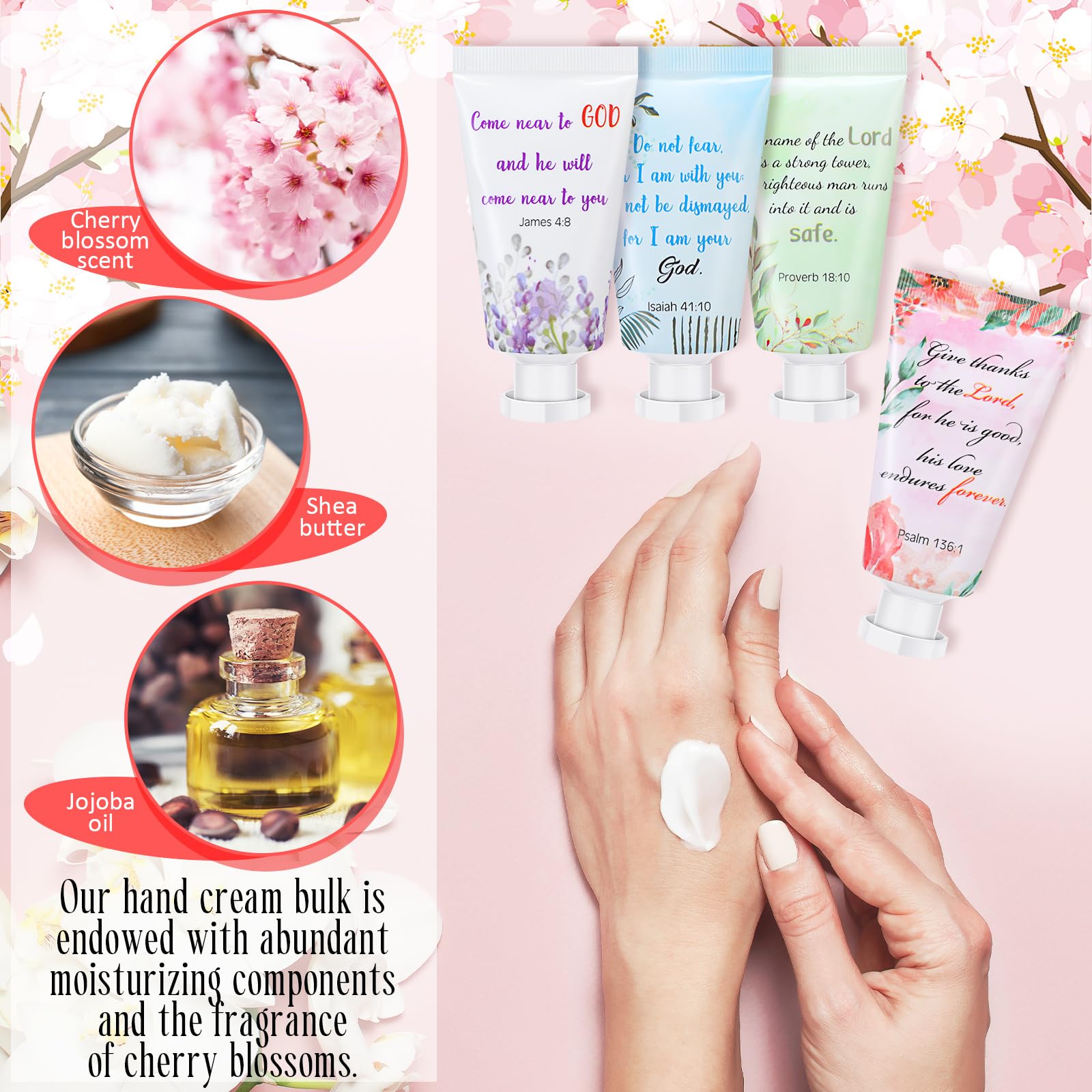 Landhoow 48-Pack Christmas Christian Hand Cream Gift Set | Bible Verse Lotion