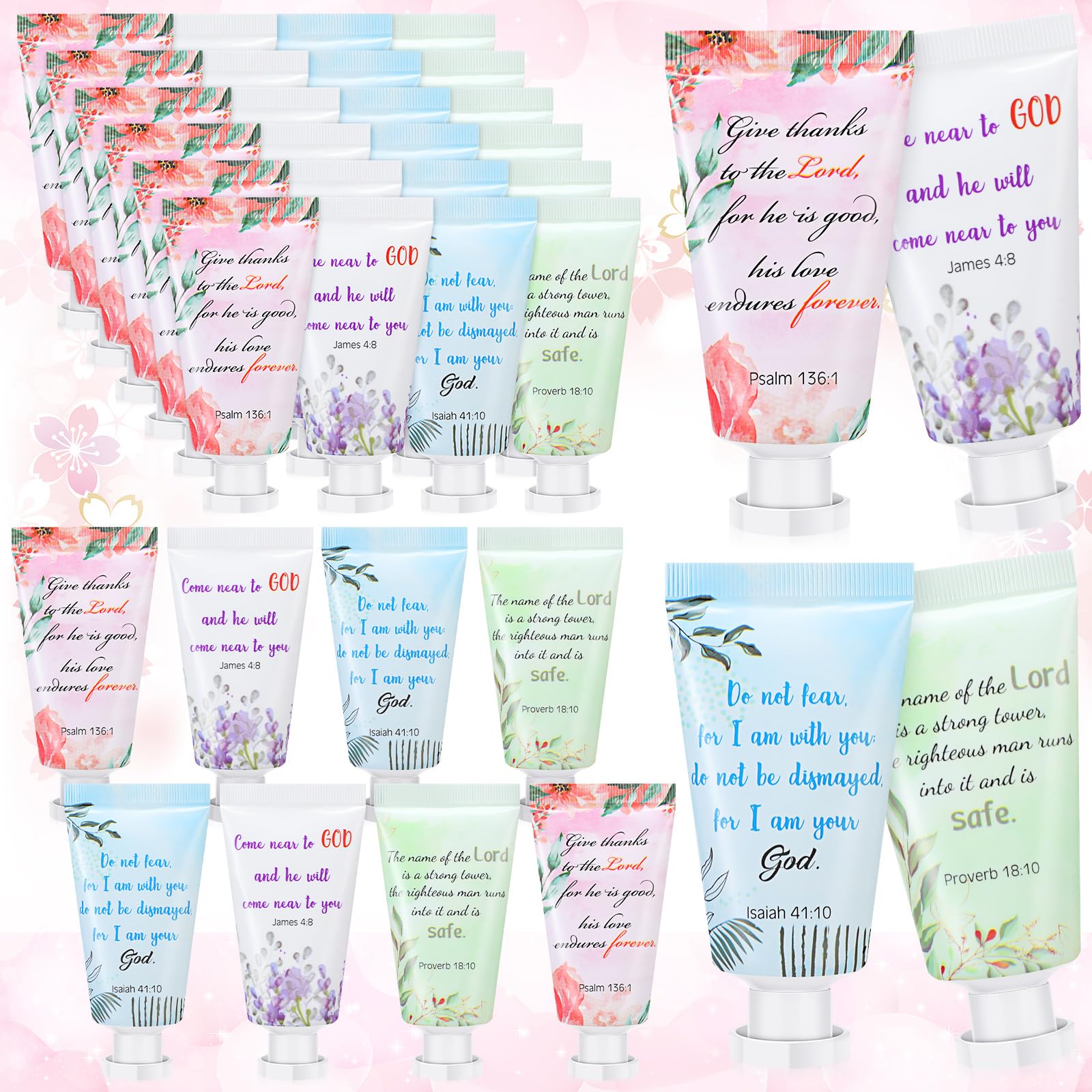 Landhoow 48-Pack Christmas Christian Hand Cream Gift Set | Bible Verse Lotion