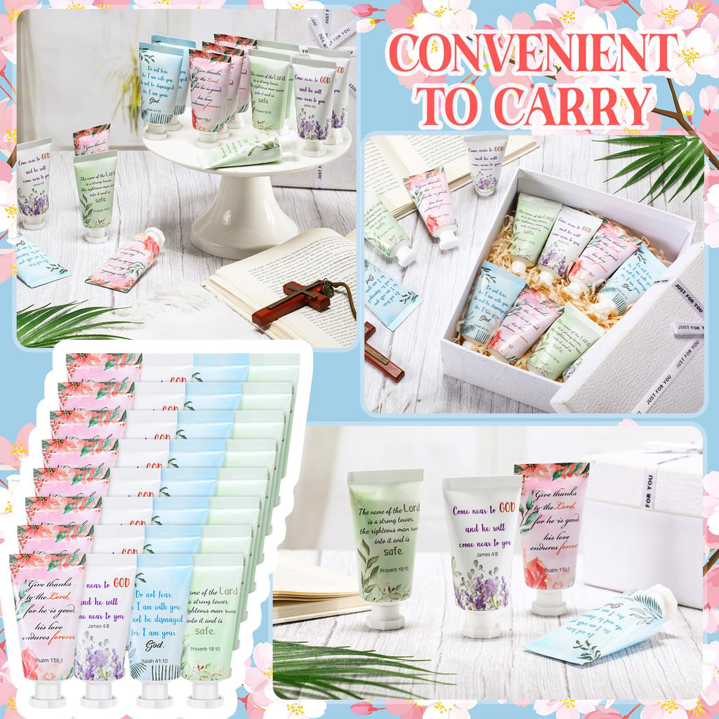 Landhoow 48-Pack Christmas Christian Hand Cream Gift Set | Bible Verse Lotion
