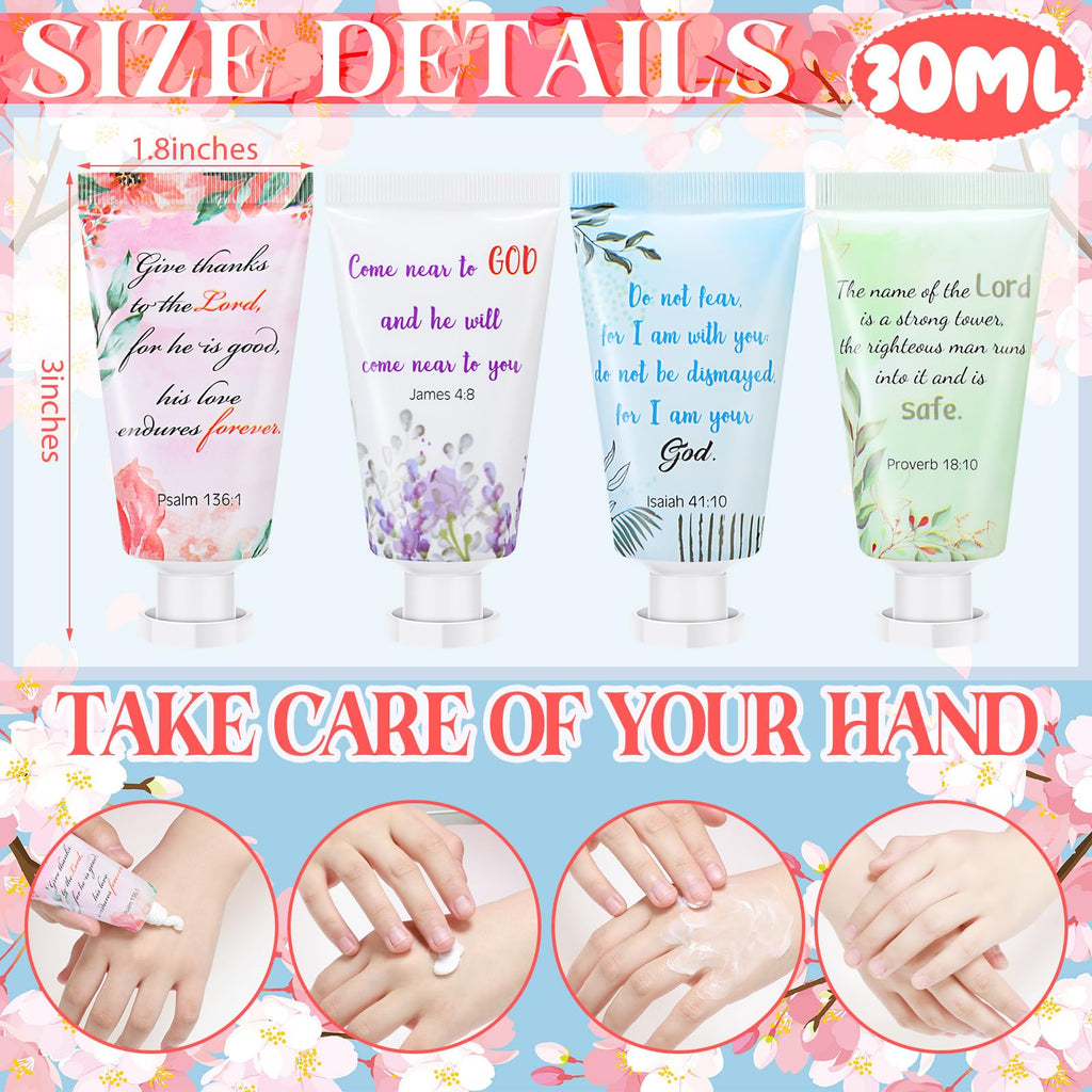 Landhoow 48-Pack Christmas Christian Hand Cream Gift Set | Bible Verse Lotion