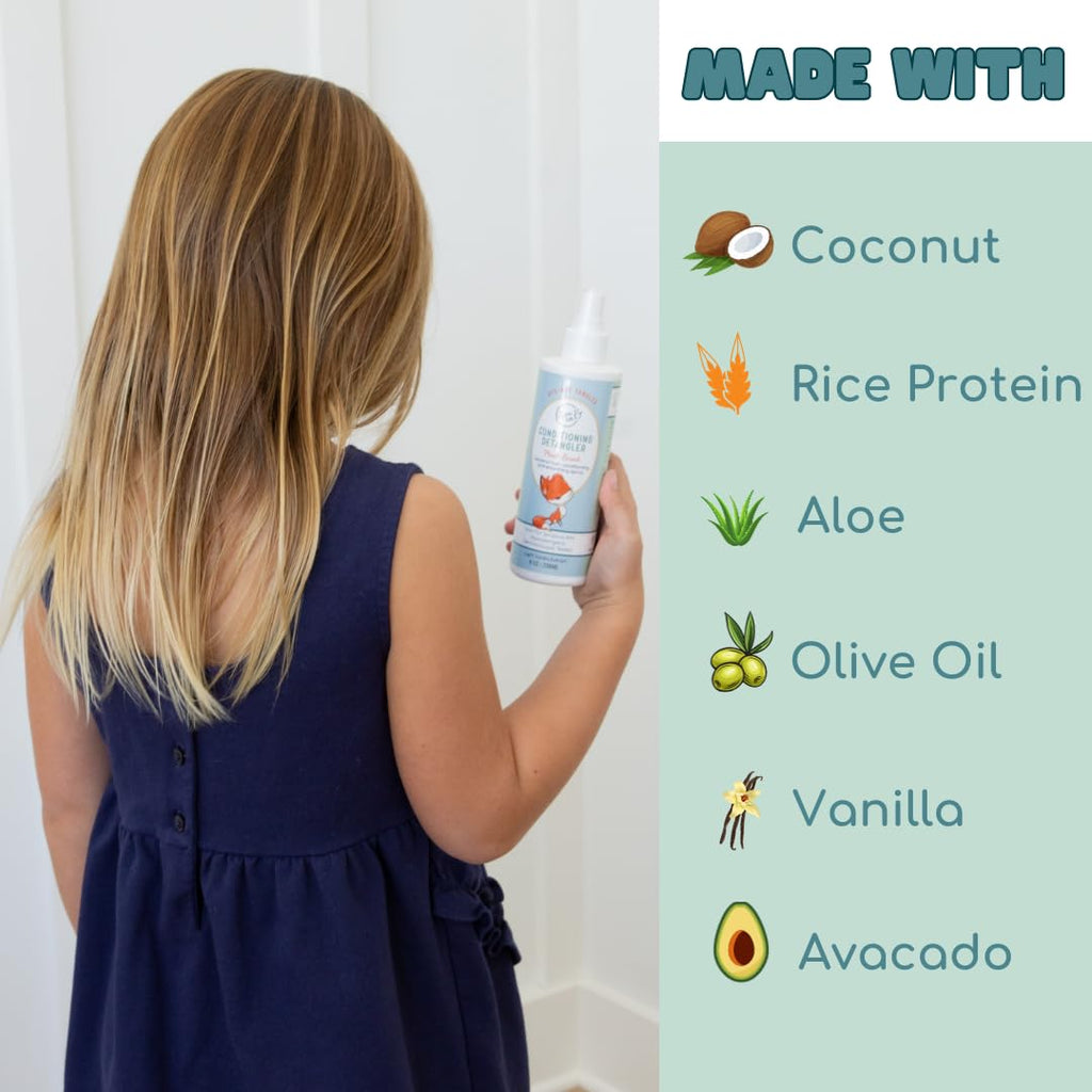 LANE & CO. Conditioning Detangler Spray for Kids & Babies – Leave-In Hair Conditioner, Plant-Based, 8 oz