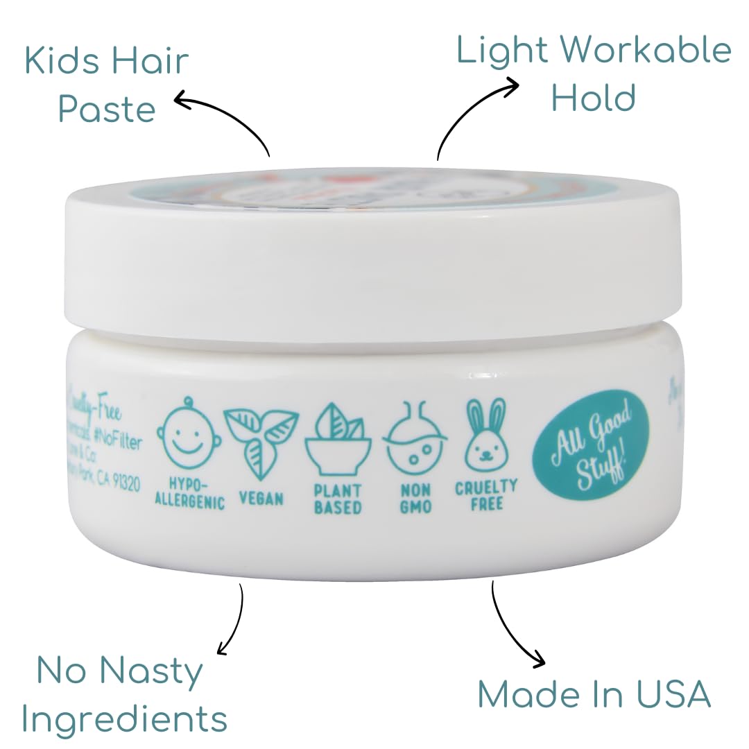 LANE & CO. Hair Paste – Plant-Based Styling Paste for Babies & Kids, Safe, Non-Sticky Hold, 2oz