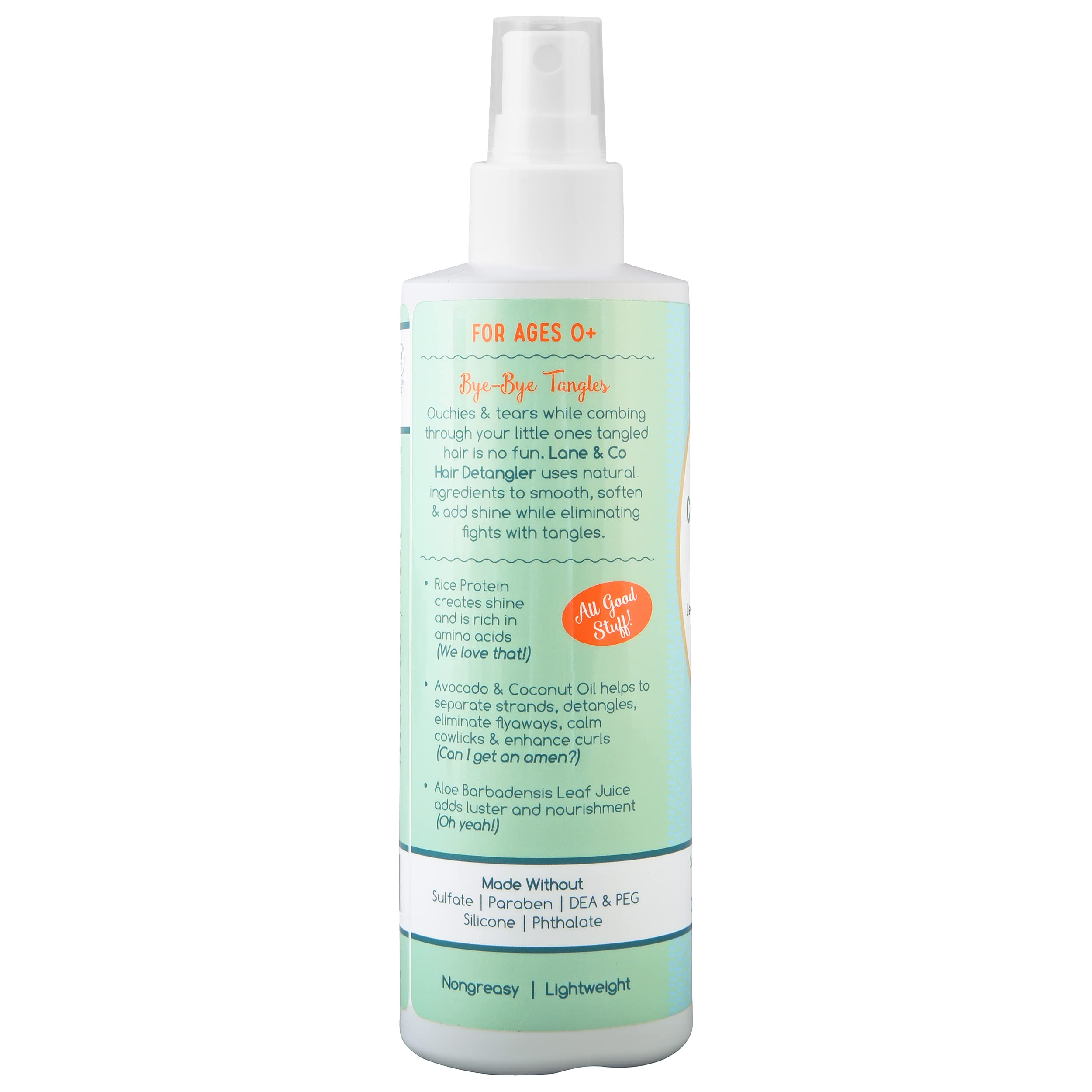 LANE & CO. Conditioning Detangler Spray for Kids & Babies – Leave-In Hair Conditioner, Plant-Based, 8 oz