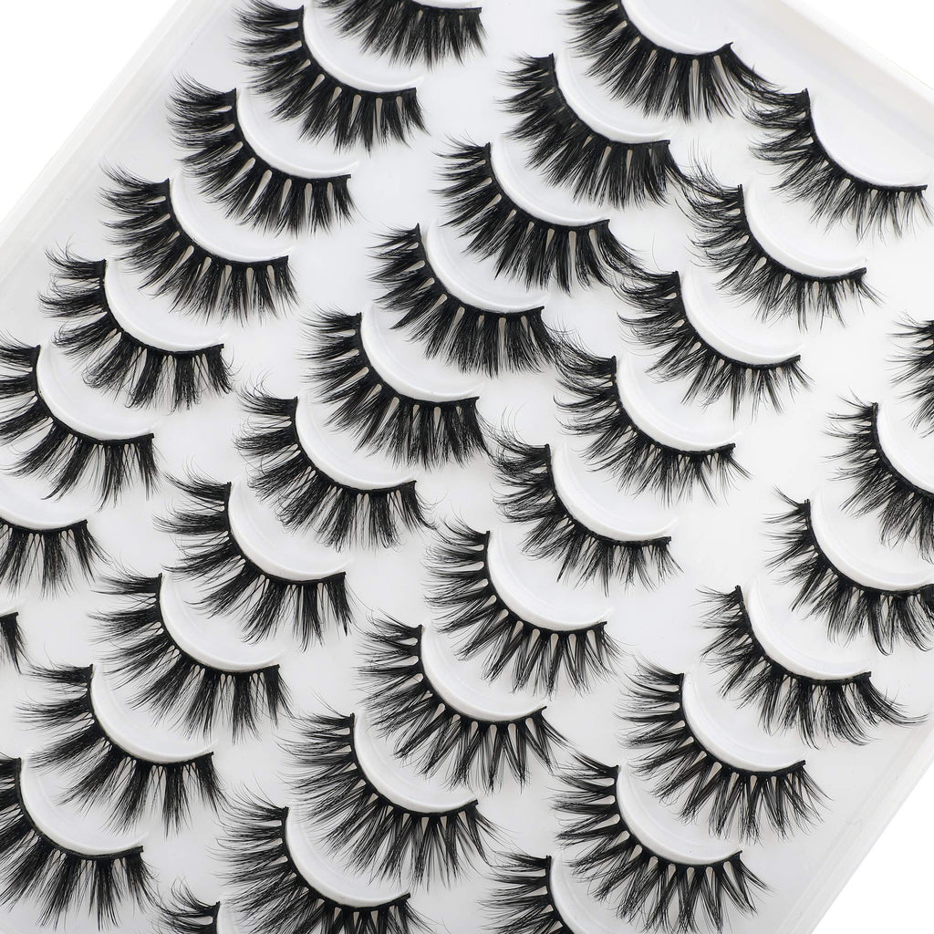 LANFLOWER False Eyelashes 20 Pairs – 4 Styles Fluffy, Long, Dramatic