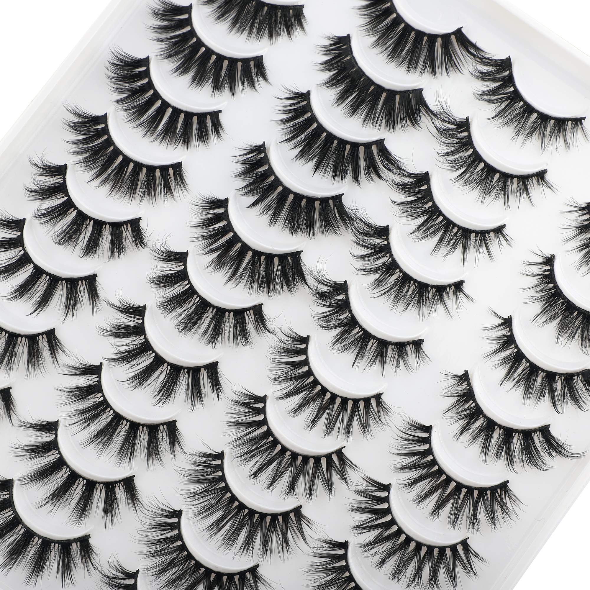 LANFLOWER False Eyelashes 20 Pairs – 4 Styles Fluffy, Long, Dramatic