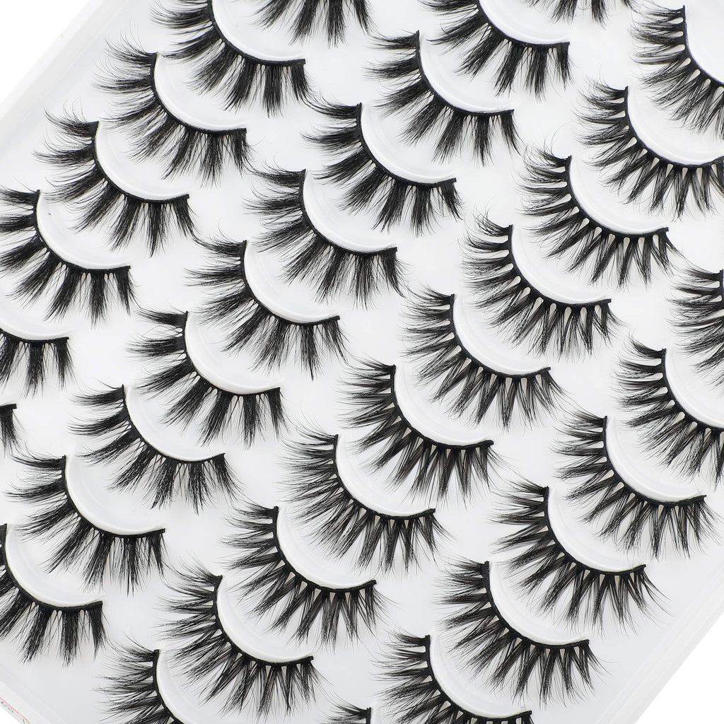 LANFLOWER Natural 3D Faux Mink Lashes Pack – 20 Pairs, 2 Styles, Handmade