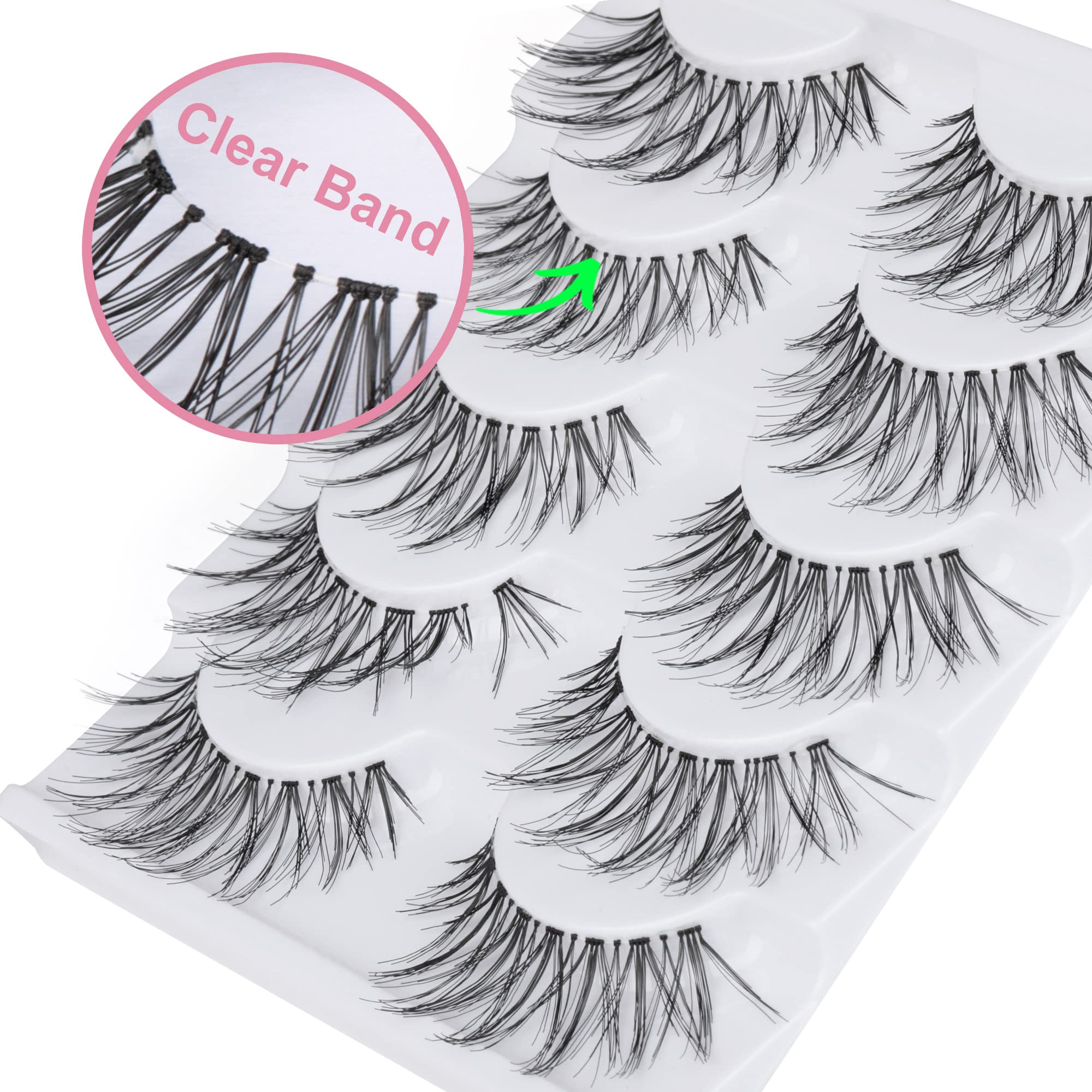 LANFLOWER Glamour False Eyelashes – Handmade, Reusable, 5 Pairs