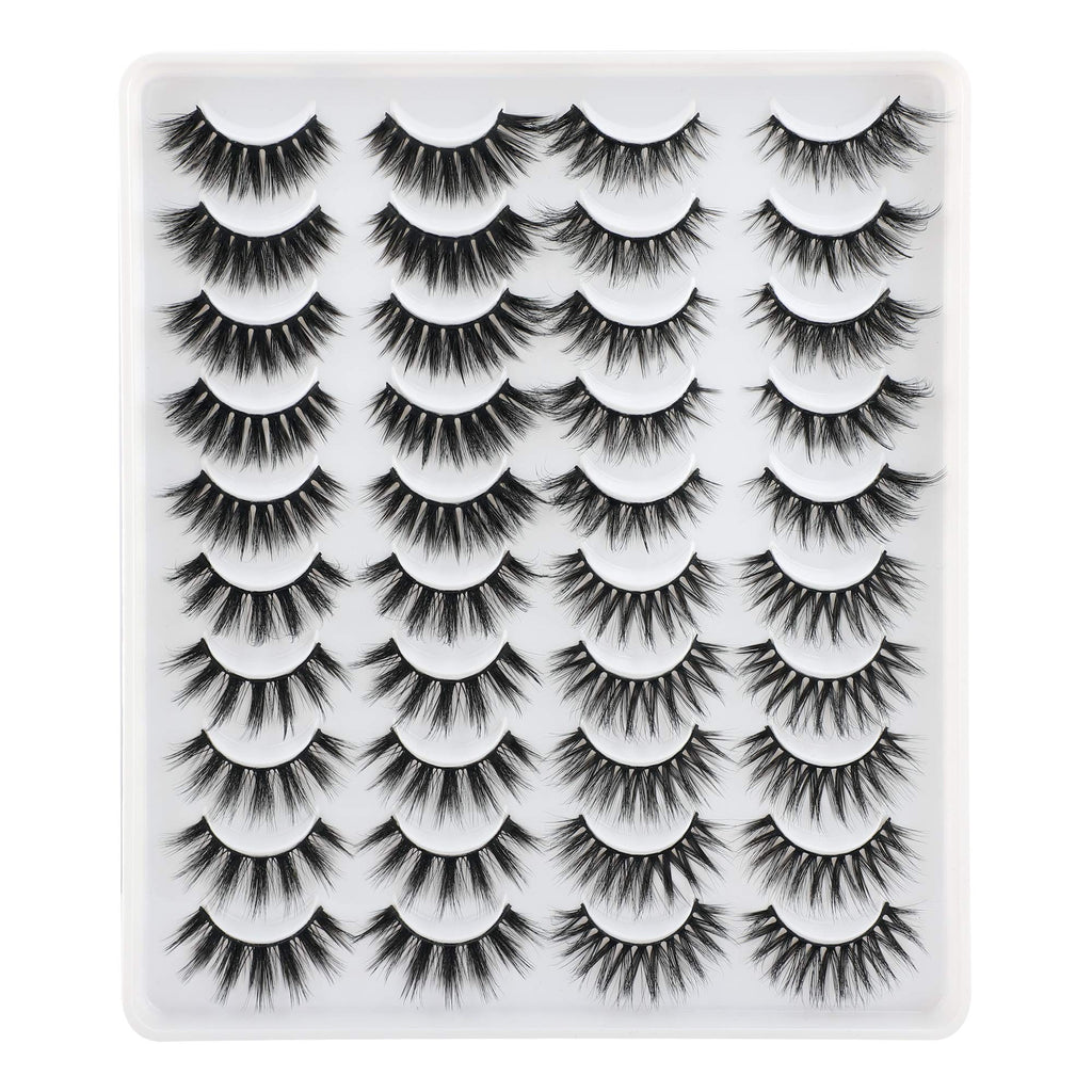 LANFLOWER False Eyelashes 20 Pairs – 4 Styles Fluffy, Long, Dramatic
