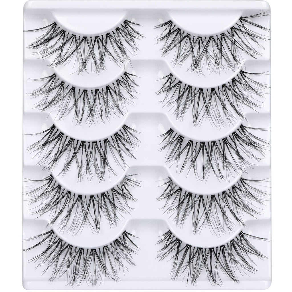 LANFLOWER Glamour False Eyelashes – Handmade, Reusable, 5 Pairs