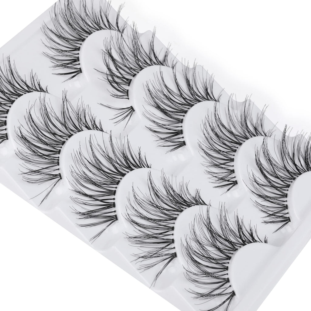 LANFLOWER Glamour False Eyelashes – Handmade, Reusable, 5 Pairs